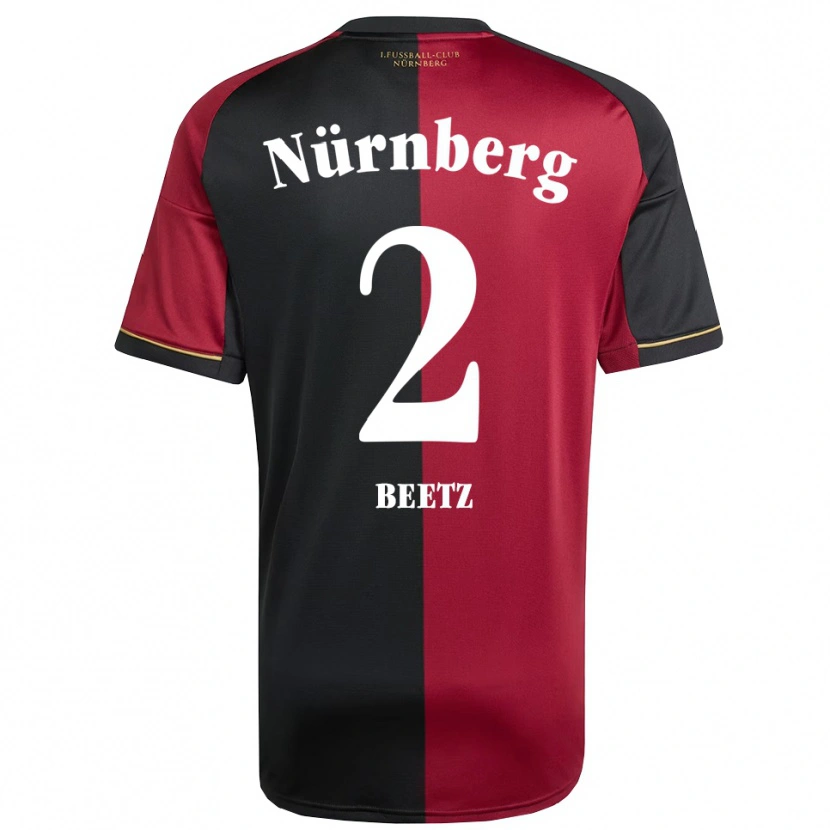 Danxen Bambino Maglia Lucas Beetz #2 Bordeaux Nero Kit Gara Home 2025/26 Maglietta