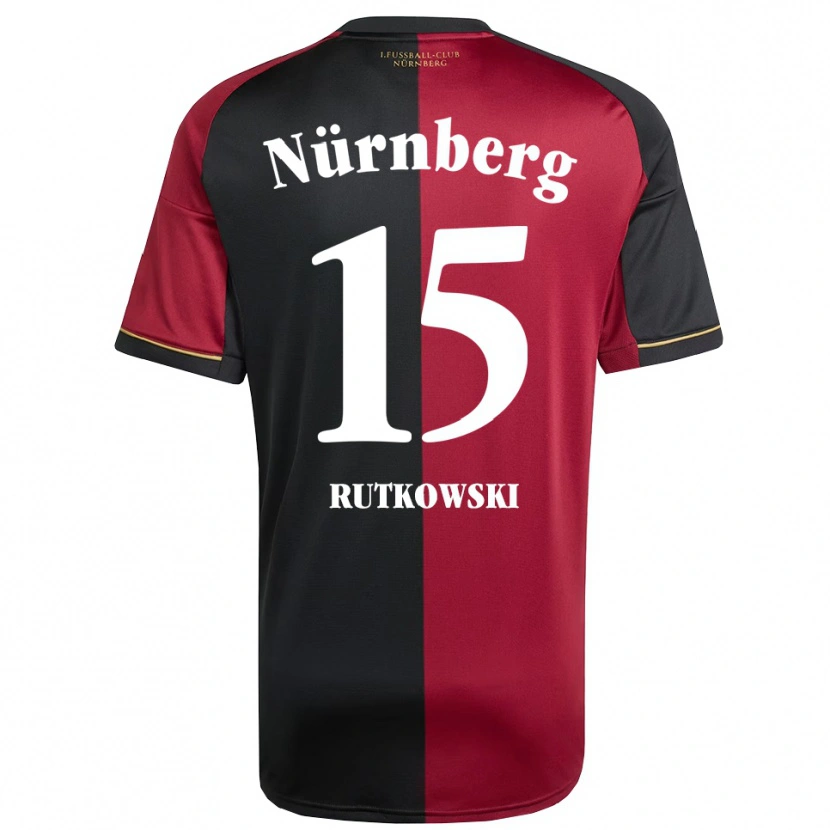 Danxen Bambino Maglia Nicolas Rutkowski #15 Bordeaux Nero Kit Gara Home 2025/26 Maglietta