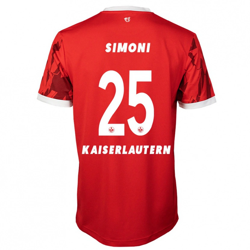 Danxen Bambino Maglia Simon Simoni #25 Rosso Bianco Kit Gara Home 2025/26 Maglietta