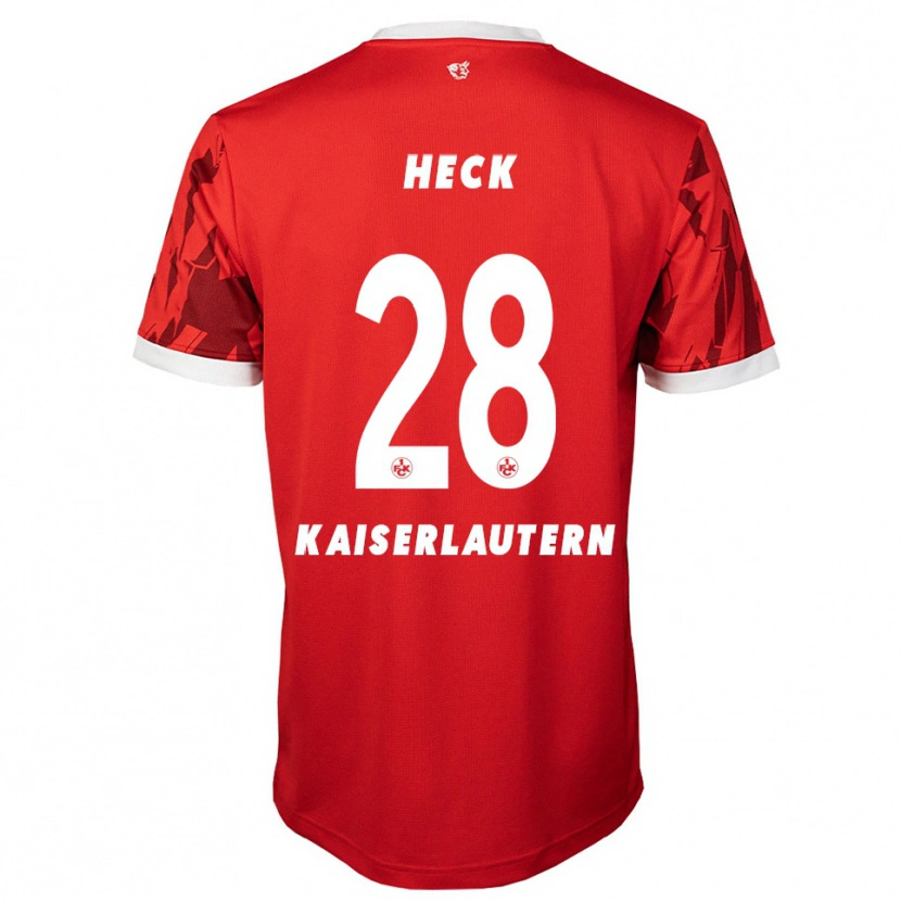 Danxen Bambino Maglia Fabian Heck #28 Rosso Bianco Kit Gara Home 2025/26 Maglietta