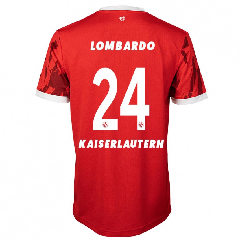 Danxen Bambino Maglia Ben Lombardo #24 Rosso Bianco Kit Gara Home 2025/26 Maglietta