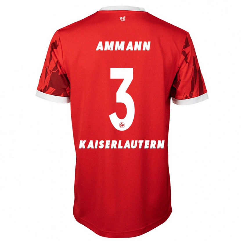 Danxen Bambino Maglia Finn Ammann #3 Rosso Bianco Kit Gara Home 2025/26 Maglietta