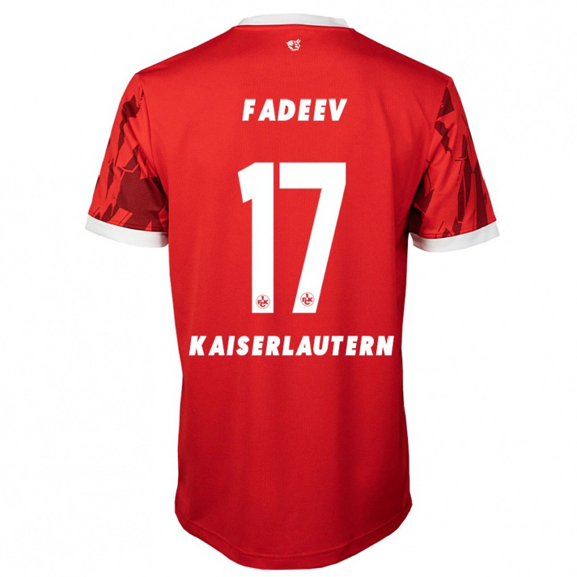 Danxen Bambino Maglia Vladislav Fadeev #17 Rosso Bianco Kit Gara Home 2025/26 Maglietta