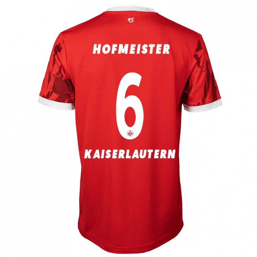 Danxen Bambino Maglia Dion Hofmeister #6 Rosso Bianco Kit Gara Home 2025/26 Maglietta