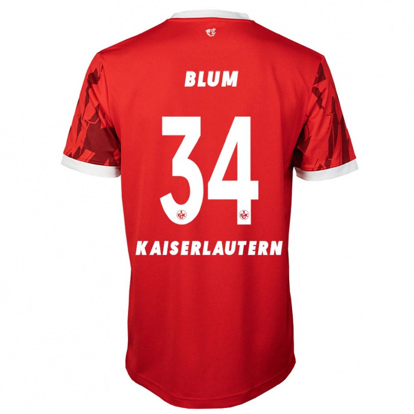 Danxen Bambino Maglia Shawn Blum #34 Rosso Bianco Kit Gara Home 2025/26 Maglietta