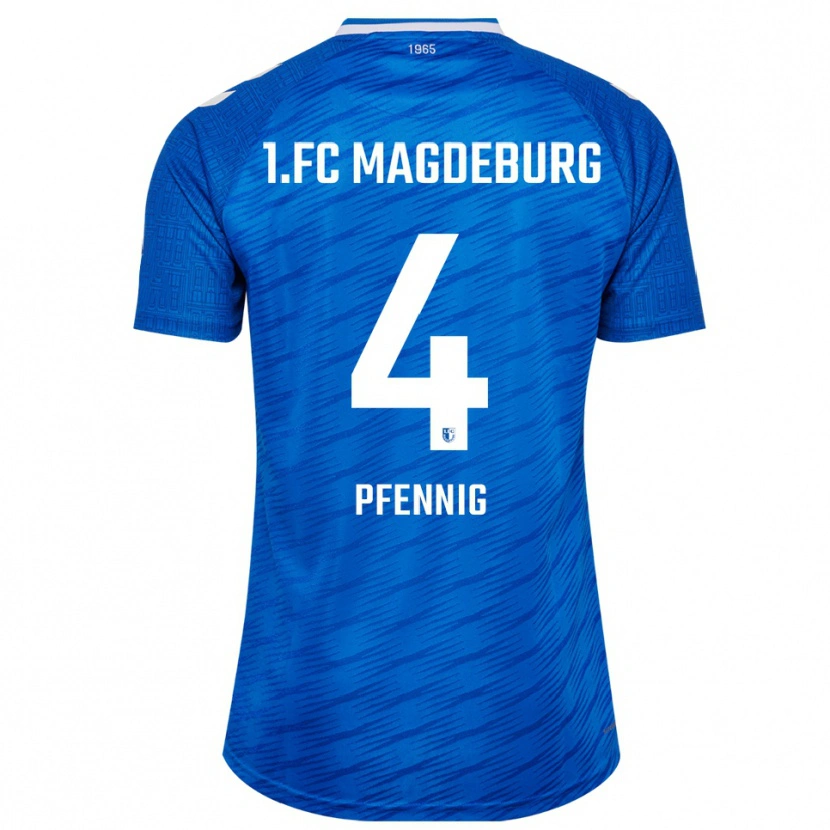 Danxen Bambino Maglia Julius Pfennig #4 Blu Bianco Kit Gara Home 2025/26 Maglietta