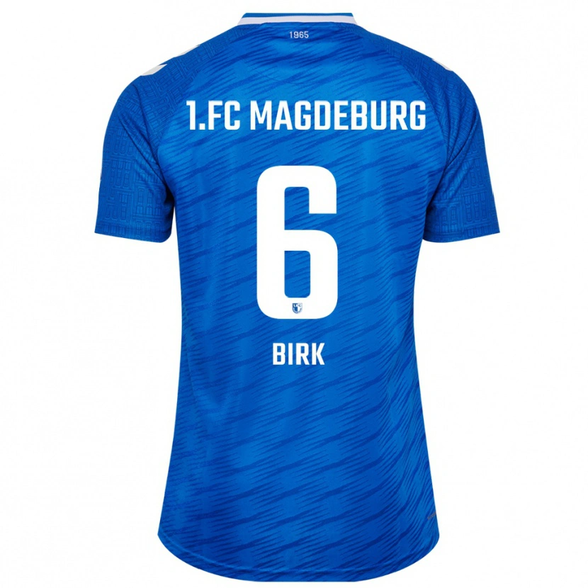 Danxen Bambino Maglia Timo Birk #6 Blu Bianco Kit Gara Home 2025/26 Maglietta