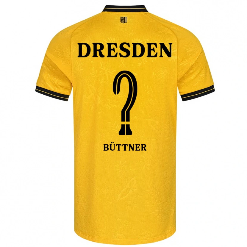 Danxen Bambino Maglia Lisa Büttner #0 Giallo Nero Kit Gara Home 2025/26 Maglietta