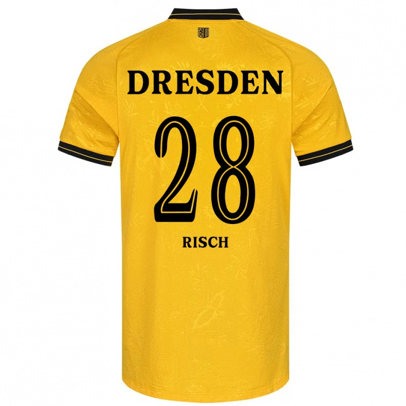 Danxen Bambino Maglia Sascha Risch #28 Giallo Nero Kit Gara Home 2025/26 Maglietta
