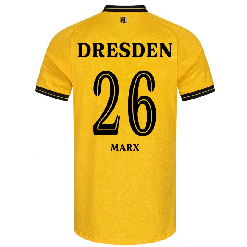 Danxen Bambino Maglia Jan-Hendrik Marx #26 Giallo Nero Kit Gara Home 2025/26 Maglietta