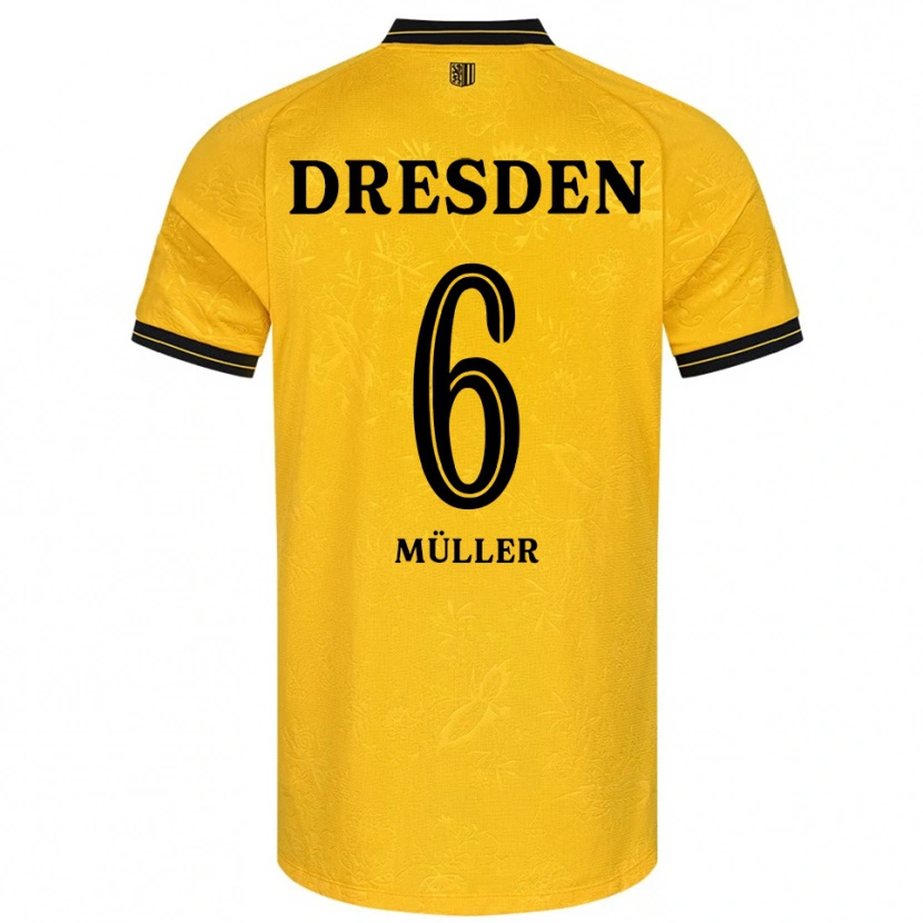 Danxen Bambino Maglia Friedrich Müller #6 Giallo Nero Kit Gara Home 2025/26 Maglietta
