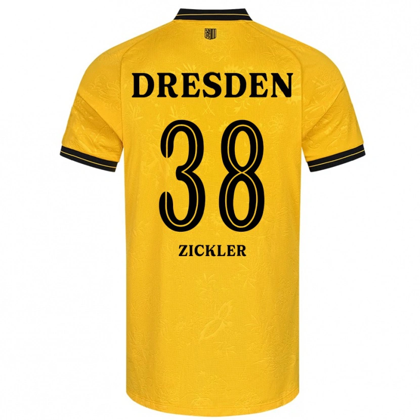 Danxen Bambino Maglia Jakob Zickler #38 Giallo Nero Kit Gara Home 2025/26 Maglietta