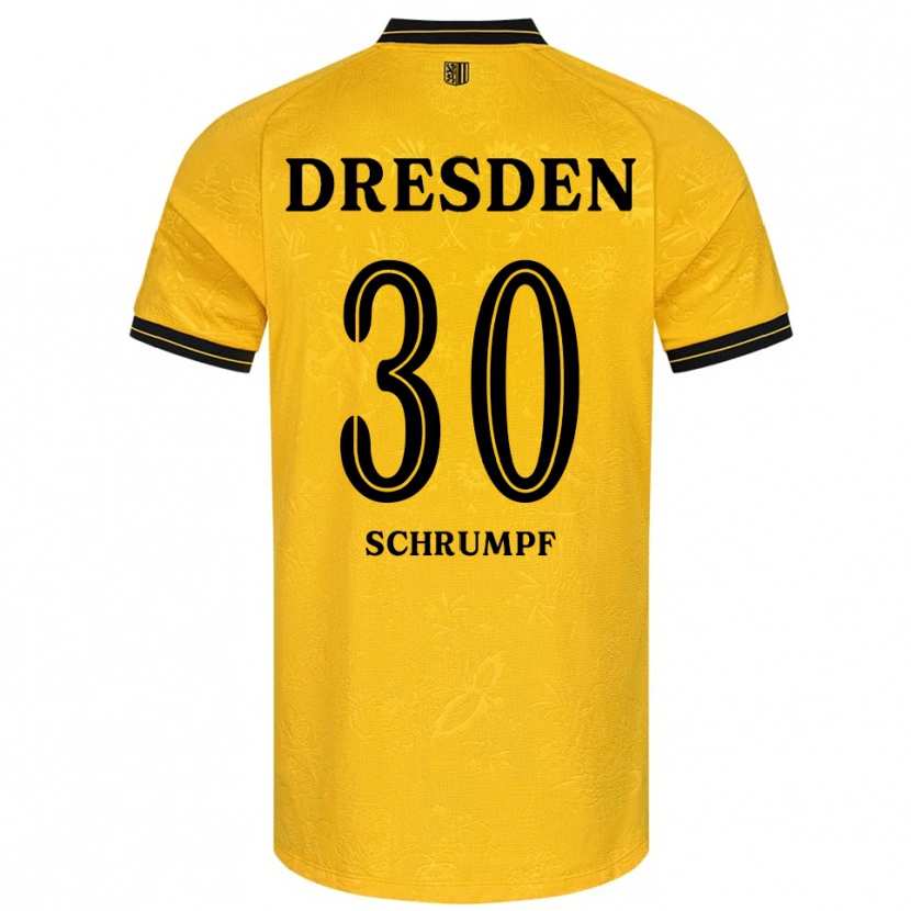 Danxen Bambino Maglia Janis Schrumpf #30 Giallo Nero Kit Gara Home 2025/26 Maglietta