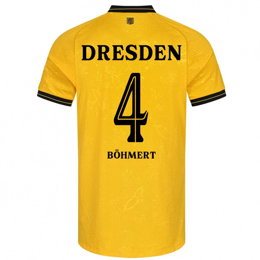 Danxen Bambino Maglia Jonas Böhmert #4 Giallo Nero Kit Gara Home 2025/26 Maglietta
