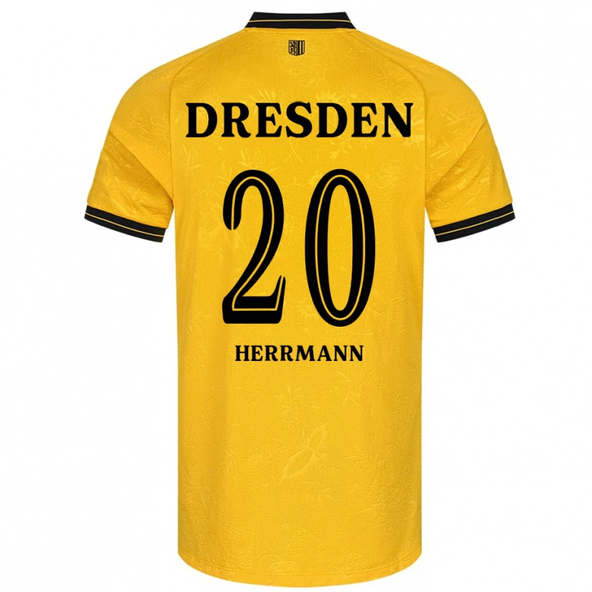 Danxen Bambino Maglia Artur Herrmann #20 Giallo Nero Kit Gara Home 2025/26 Maglietta
