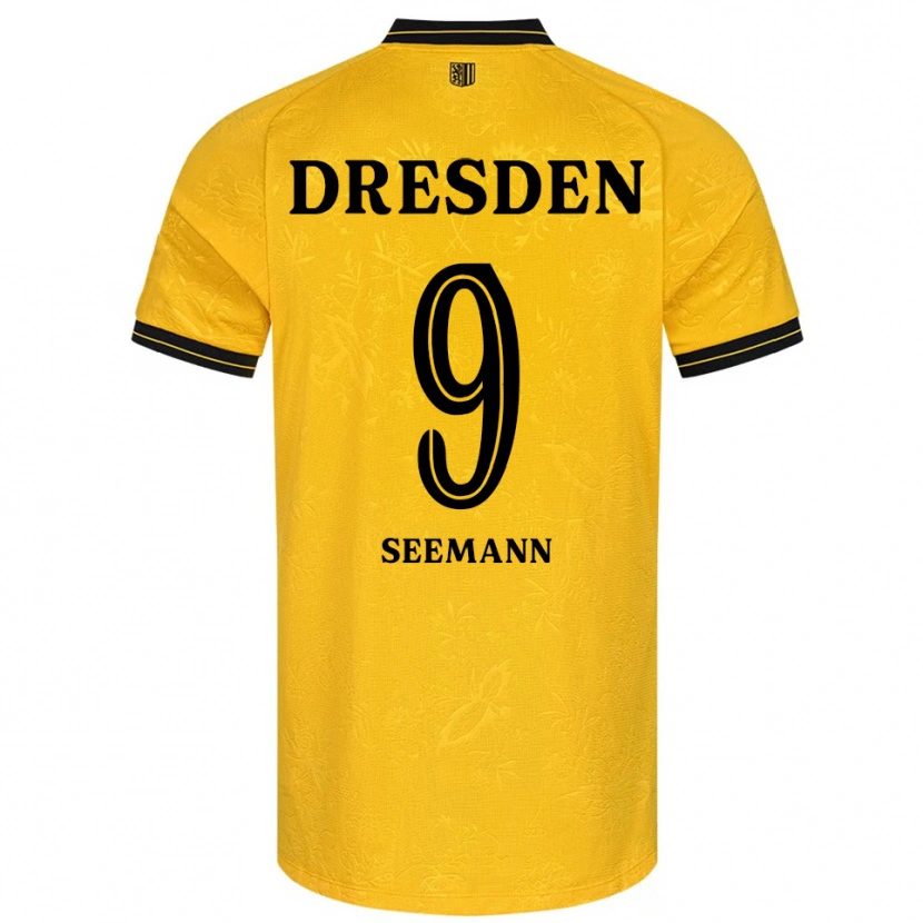 Danxen Bambino Maglia Arne Seemann #9 Giallo Nero Kit Gara Home 2025/26 Maglietta