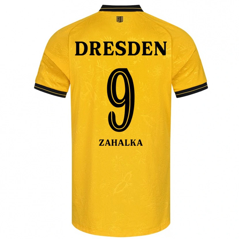 Danxen Bambino Maglia Filip Zahalka #9 Giallo Nero Kit Gara Home 2025/26 Maglietta