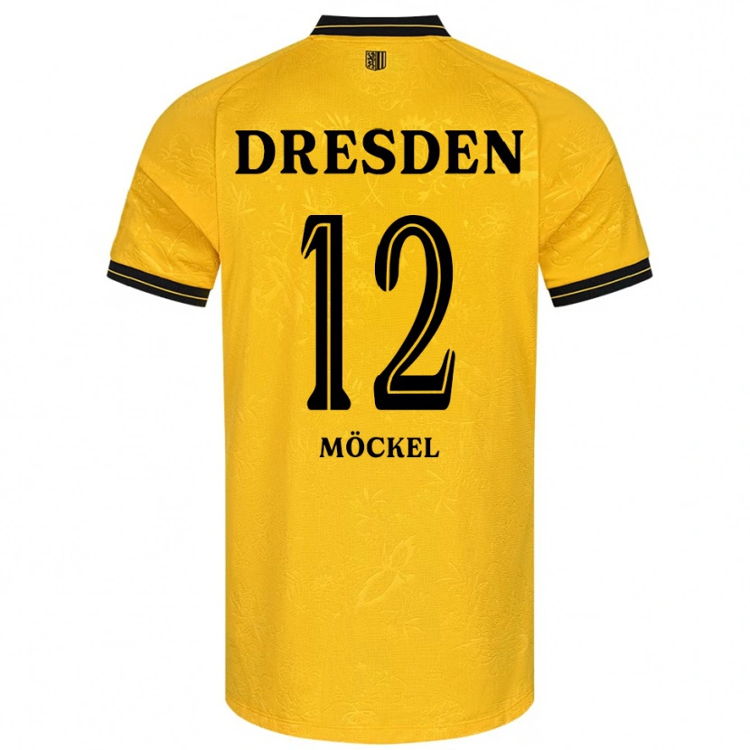 Danxen Bambino Maglia Richard Möckel #12 Giallo Nero Kit Gara Home 2025/26 Maglietta