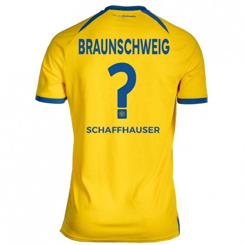 Danxen Bambino Maglia Andreas Schaffhauser #0 Giallo Blu Kit Gara Home 2025/26 Maglietta