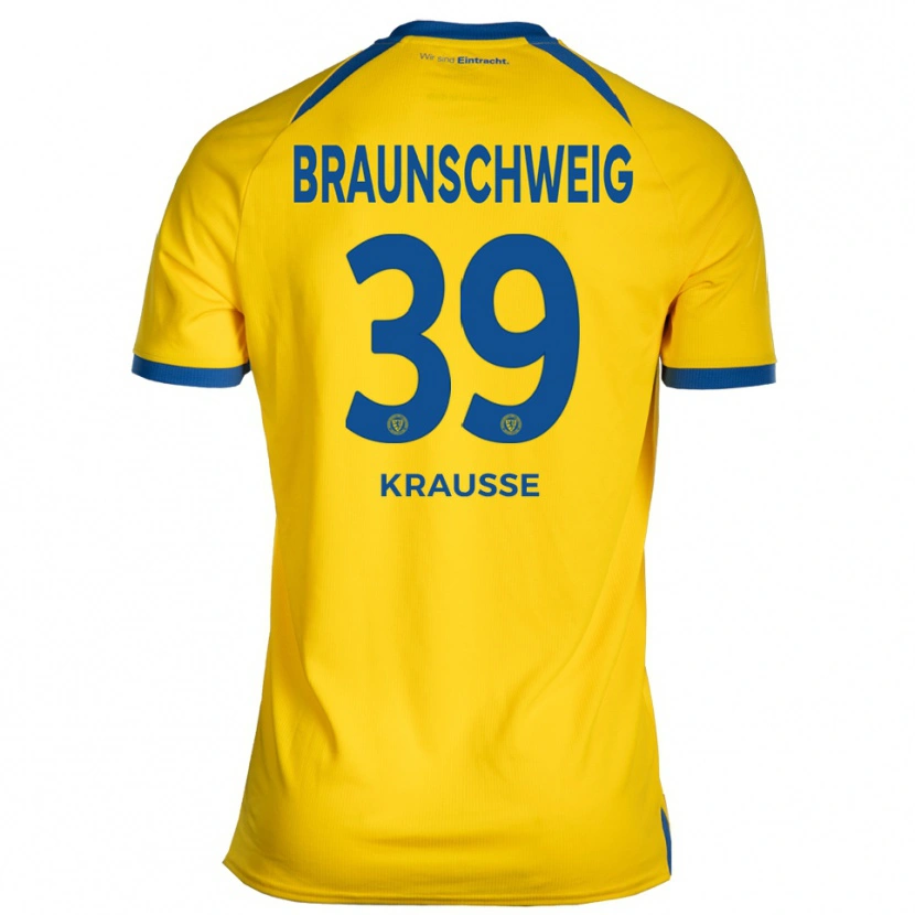 Danxen Bambino Maglia Robin Krauße #39 Giallo Blu Kit Gara Home 2025/26 Maglietta