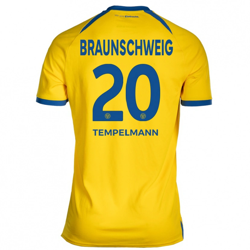 Danxen Bambino Maglia Lino Tempelmann #20 Giallo Blu Kit Gara Home 2025/26 Maglietta