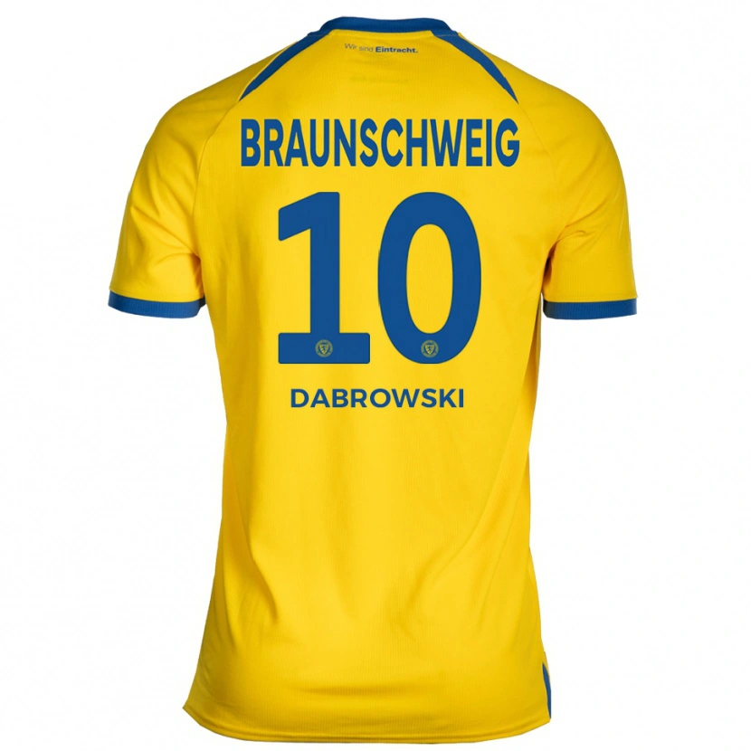 Danxen Bambino Maglia Sebastian Dabrowski #10 Giallo Blu Kit Gara Home 2025/26 Maglietta