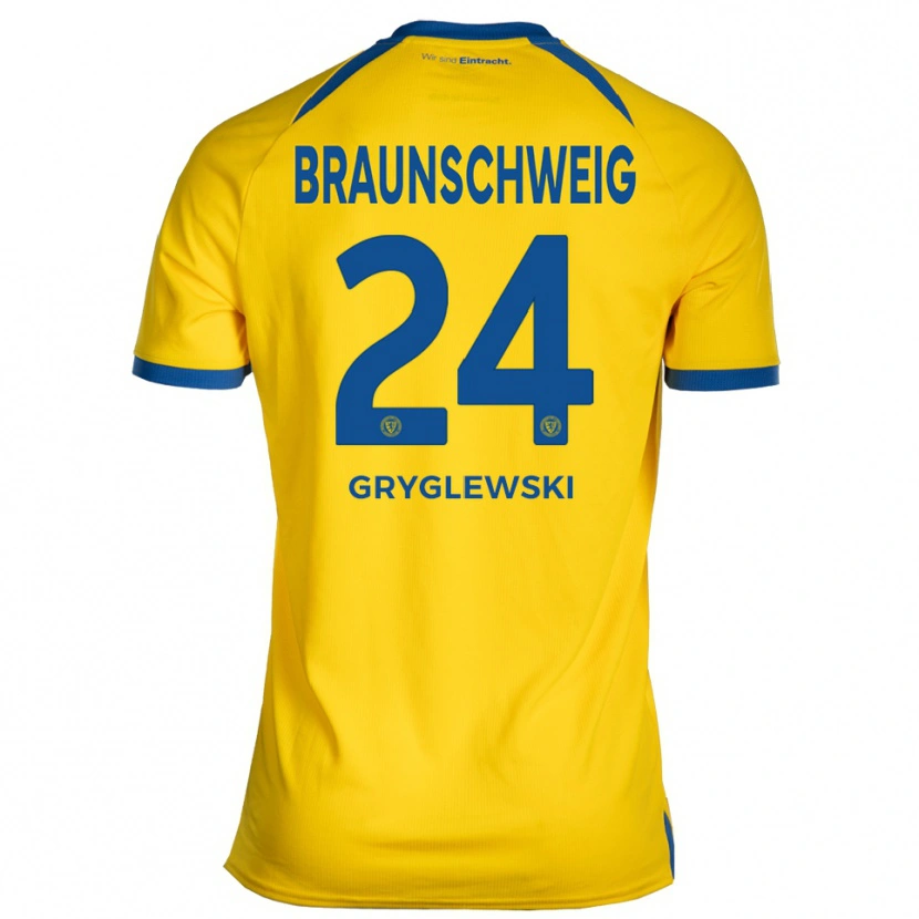 Danxen Bambino Maglia Milan Gryglewski #24 Giallo Blu Kit Gara Home 2025/26 Maglietta
