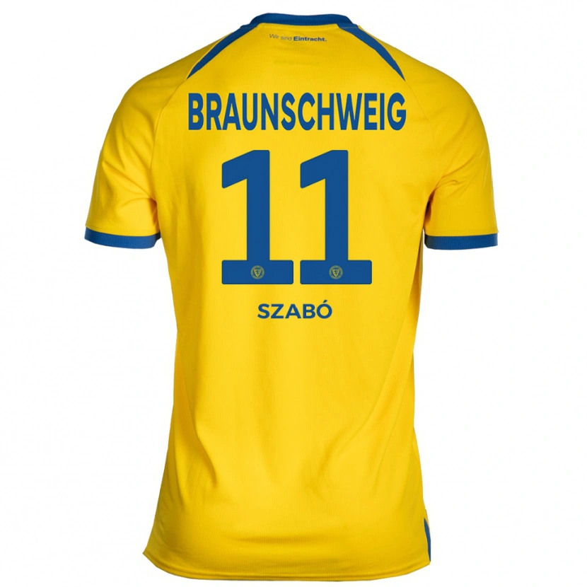 Danxen Bambino Maglia Levente Szabó #11 Giallo Blu Kit Gara Home 2025/26 Maglietta