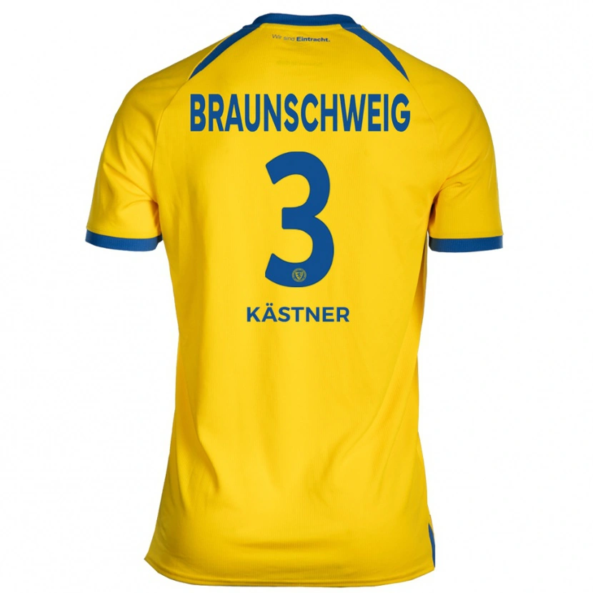 Danxen Bambino Maglia Niklas Kästner #3 Giallo Blu Kit Gara Home 2025/26 Maglietta