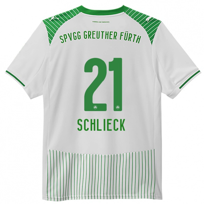 Danxen Bambino Maglia Timo Schlieck #21 Bianco Verde Kit Gara Home 2025/26 Maglietta
