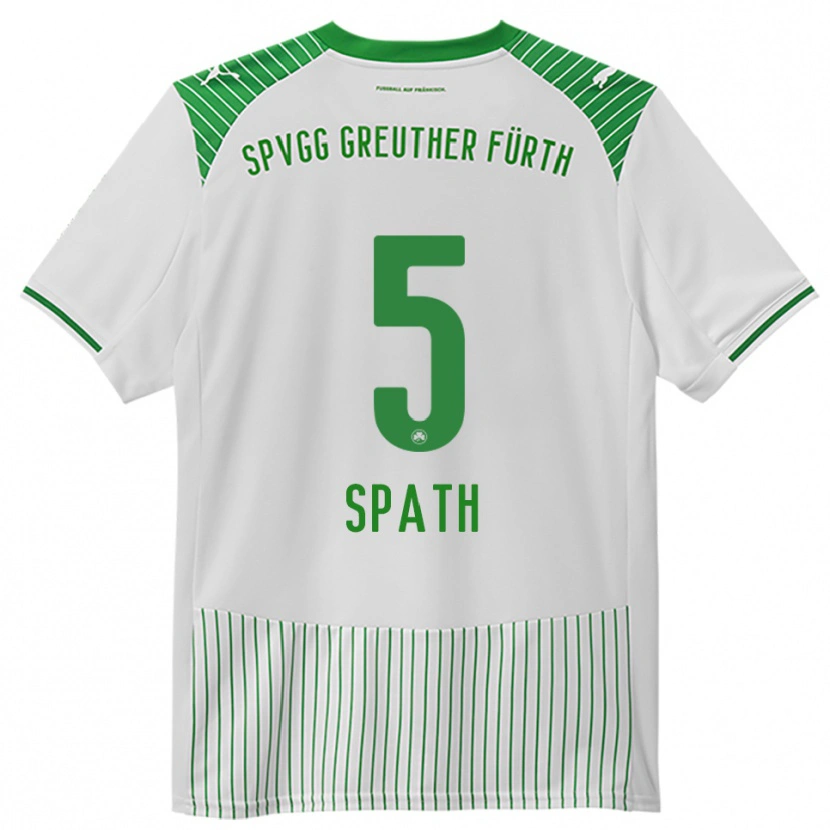 Danxen Bambino Maglia Dominik Spath #5 Bianco Verde Kit Gara Home 2025/26 Maglietta
