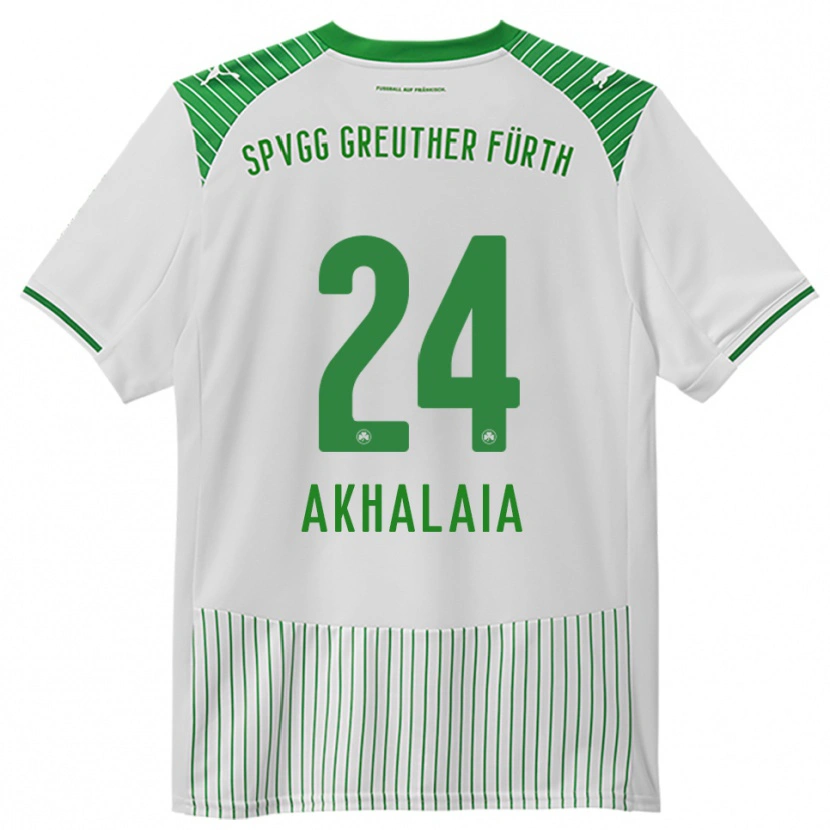 Danxen Bambino Maglia Lado Akhalaia #24 Bianco Verde Kit Gara Home 2025/26 Maglietta