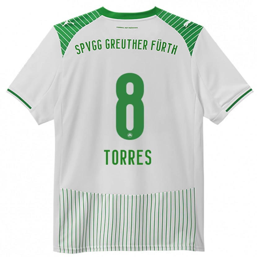 Danxen Bambino Maglia Lucas Torres #8 Bianco Verde Kit Gara Home 2025/26 Maglietta