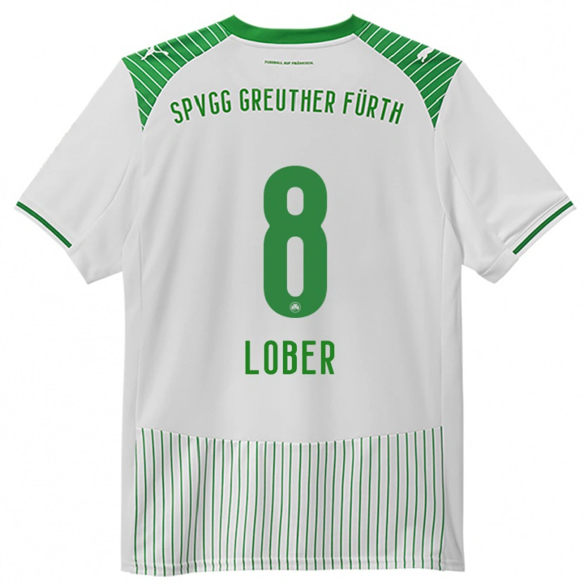 Danxen Bambino Maglia Jannik Lober #8 Bianco Verde Kit Gara Home 2025/26 Maglietta