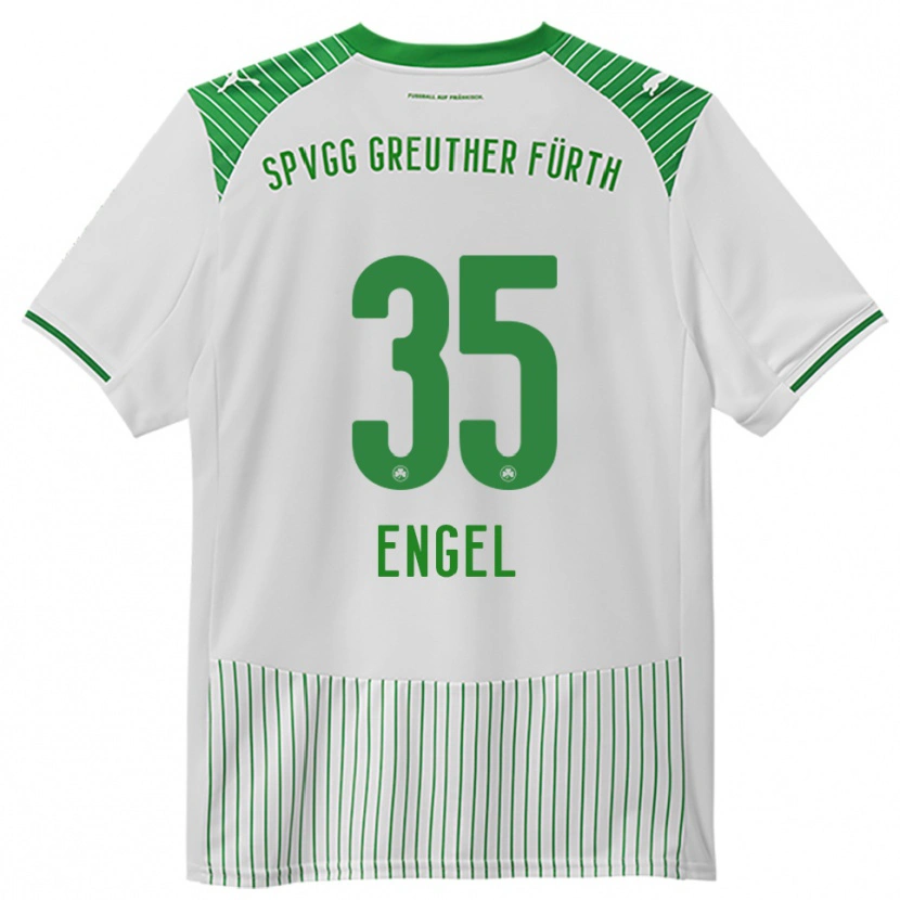 Danxen Bambino Maglia Jakob Engel #35 Bianco Verde Kit Gara Home 2025/26 Maglietta