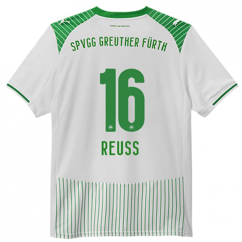Danxen Bambino Maglia Jonah Reuß #16 Bianco Verde Kit Gara Home 2025/26 Maglietta