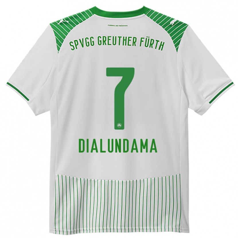 Danxen Bambino Maglia Emmanuel Dialundama #7 Bianco Verde Kit Gara Home 2025/26 Maglietta