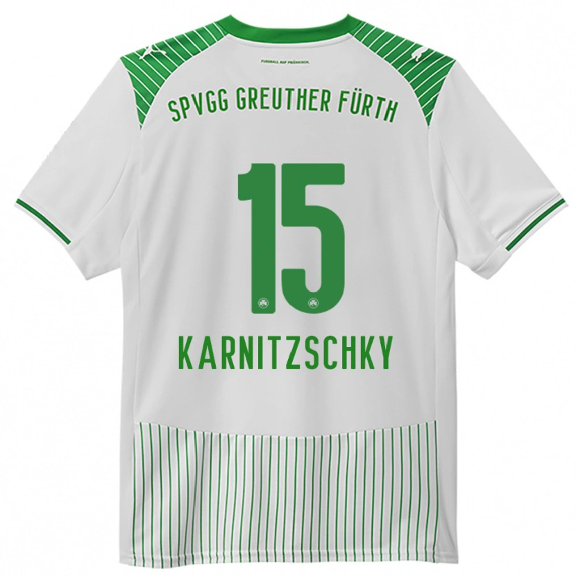 Danxen Bambino Maglia Nick Karnitzschky #15 Bianco Verde Kit Gara Home 2025/26 Maglietta