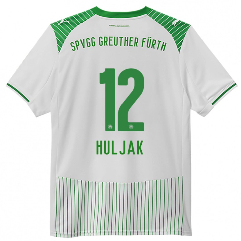 Danxen Bambino Maglia Dominik Huljak #12 Bianco Verde Kit Gara Home 2025/26 Maglietta