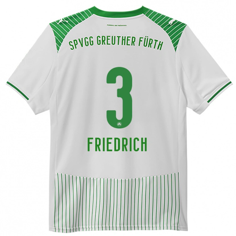 Danxen Bambino Maglia Niklas Friedrich #3 Bianco Verde Kit Gara Home 2025/26 Maglietta