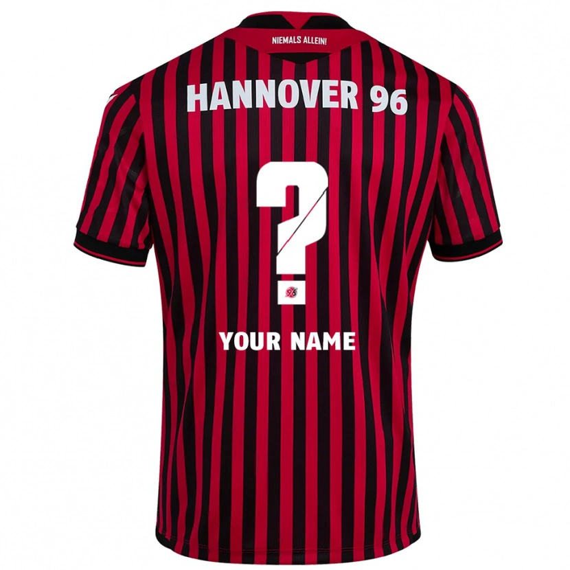 Danxen Bambino Maglia Il Tuo Nome #0 Rosso Nero Kit Gara Home 2025/26 Maglietta