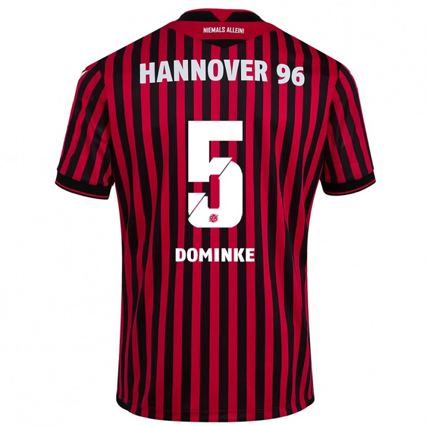 Danxen Bambino Maglia Lukas Dominke #5 Rosso Nero Kit Gara Home 2025/26 Maglietta