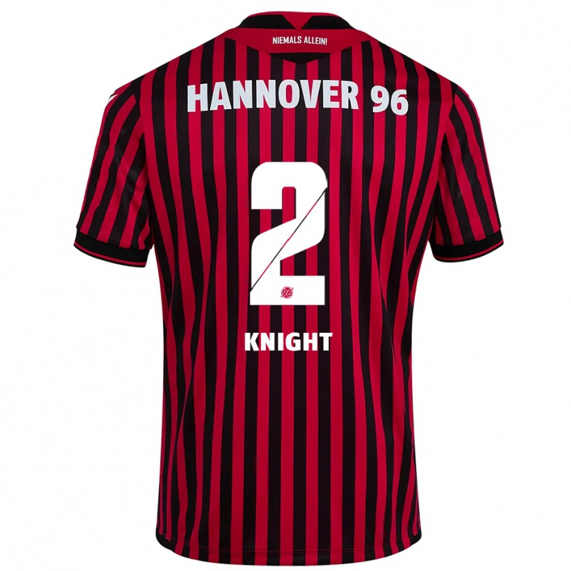 Danxen Bambino Maglia Josh Knight #2 Rosso Nero Kit Gara Home 2025/26 Maglietta