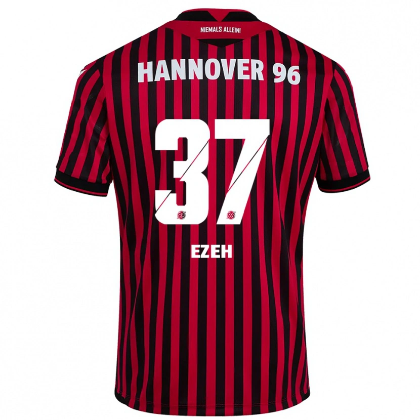 Danxen Bambino Maglia Brooklyn Ezeh #37 Rosso Nero Kit Gara Home 2025/26 Maglietta