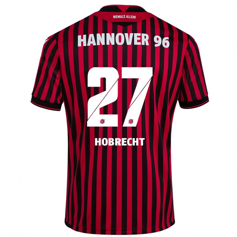 Danxen Bambino Maglia Tom Hobrecht #27 Rosso Nero Kit Gara Home 2025/26 Maglietta
