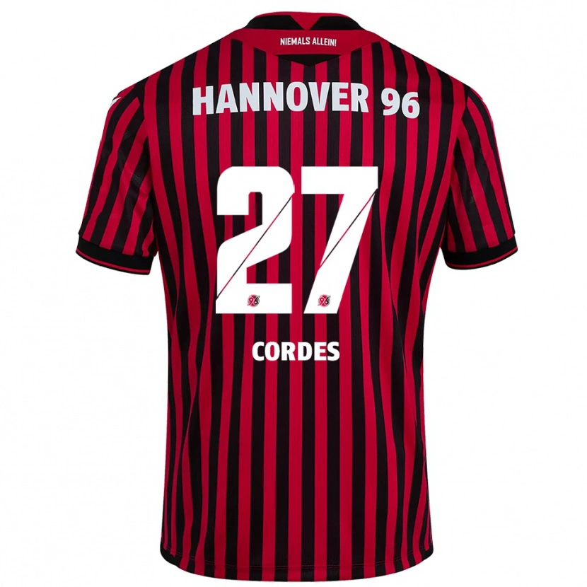 Danxen Bambino Maglia Leticia Cordes #27 Rosso Nero Kit Gara Home 2025/26 Maglietta