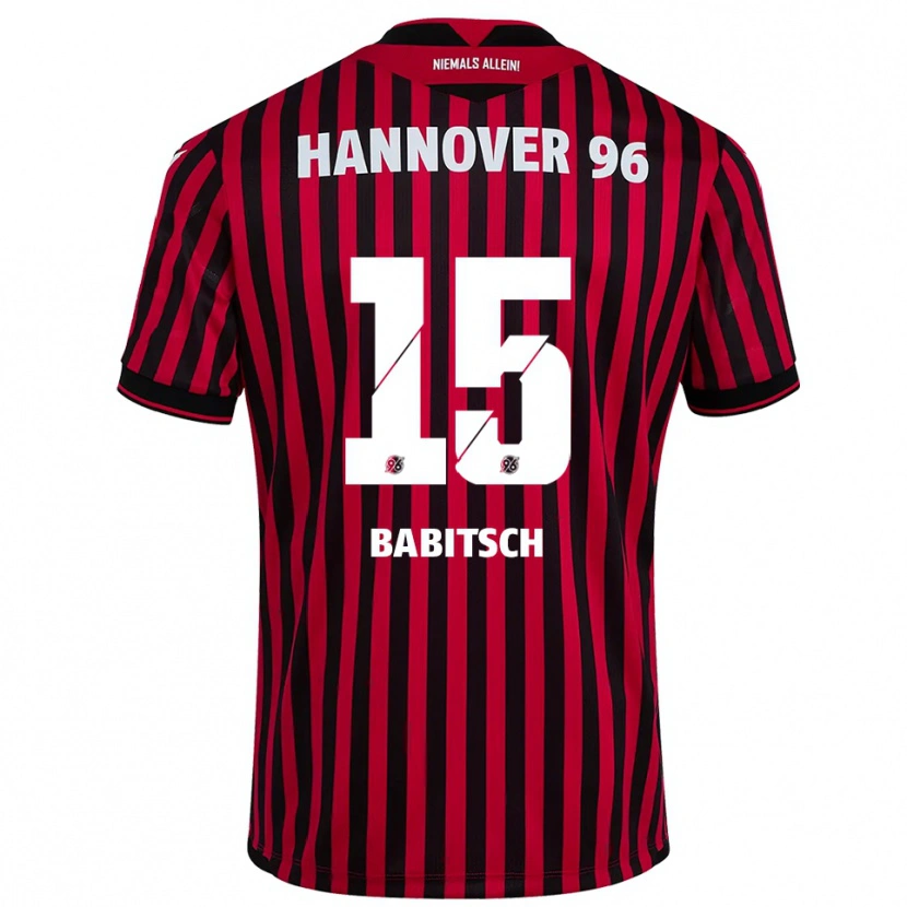 Danxen Bambino Maglia Alexander Babitsch #15 Rosso Nero Kit Gara Home 2025/26 Maglietta