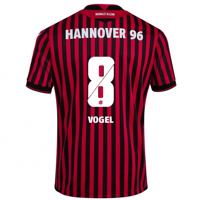 Danxen Bambino Maglia Alexander Vogel #8 Rosso Nero Kit Gara Home 2025/26 Maglietta