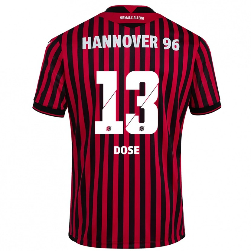 Danxen Bambino Maglia Julia Dose #13 Rosso Nero Kit Gara Home 2025/26 Maglietta