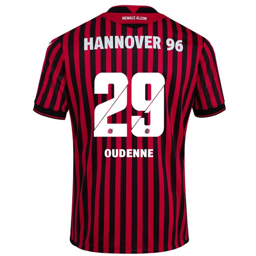 Danxen Bambino Maglia Kolja Oudenne #29 Rosso Nero Kit Gara Home 2025/26 Maglietta